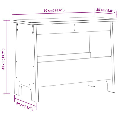 Flurbank Wachsbraun 60x28x45 cm Massivholz Kiefer - Pazzar.ch