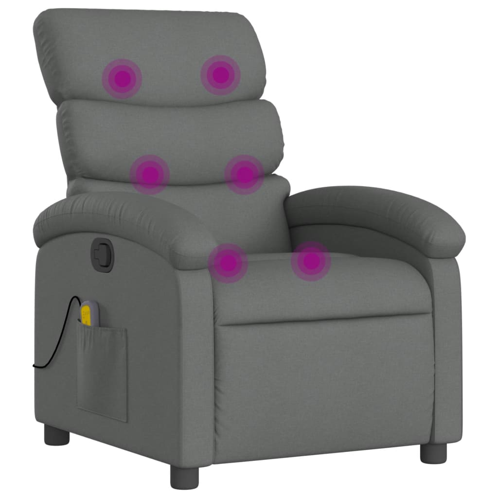 Massagesessel Dunkelgrau Stoff - Pazzar.ch