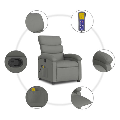 Massagesessel Dunkelgrau Stoff - Pazzar.ch