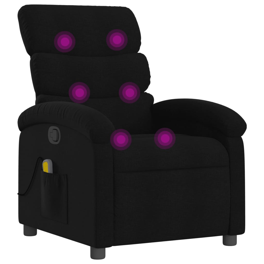Massagesessel Schwarz Stoff - Pazzar.ch