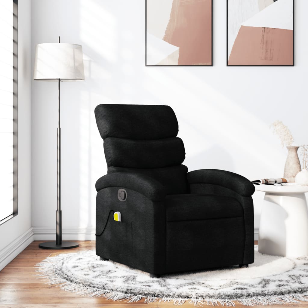Massagesessel Schwarz Stoff - Pazzar.ch