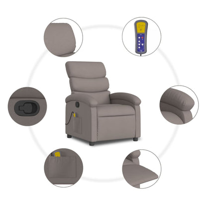 Massagesessel Taupe Stoff - Pazzar.ch
