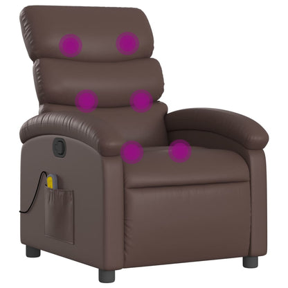 Massagesessel Braun Kunstleder - Pazzar.ch