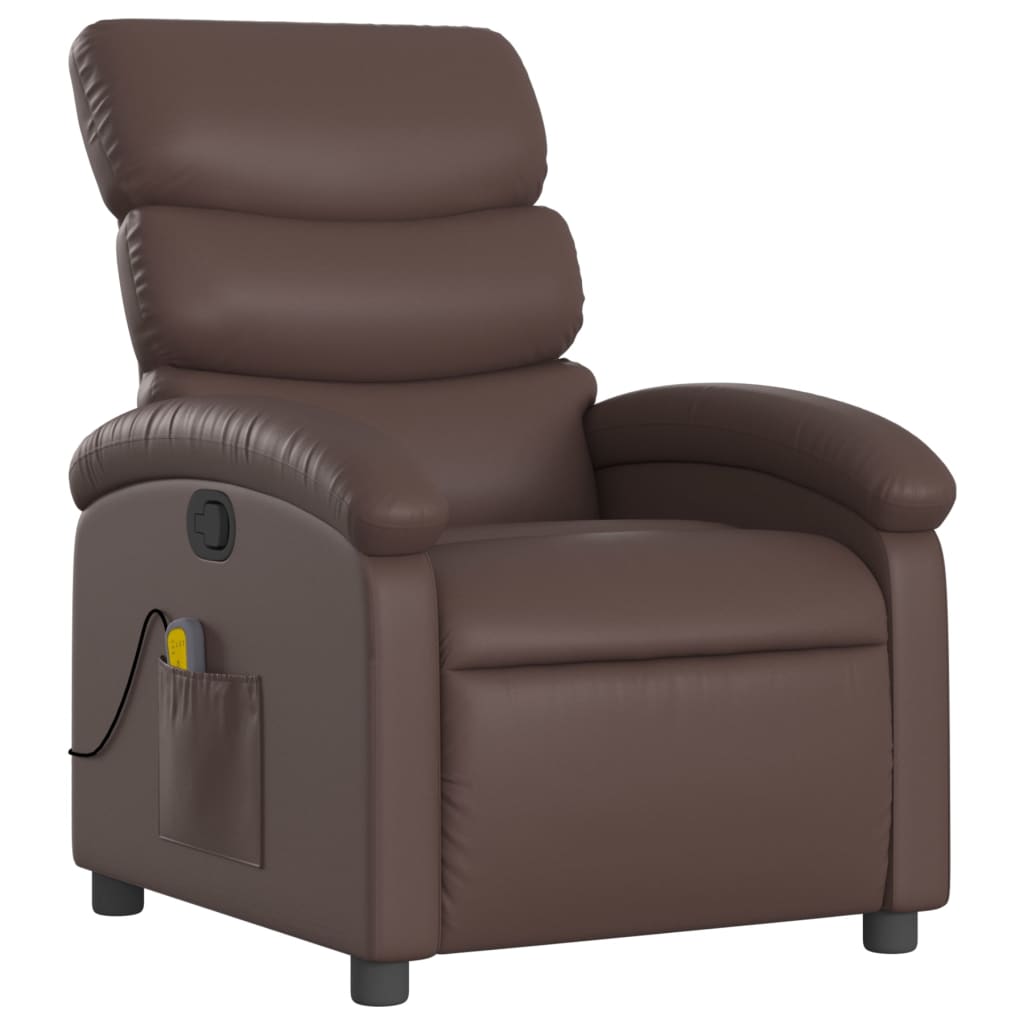Massagesessel Braun Kunstleder - Pazzar.ch