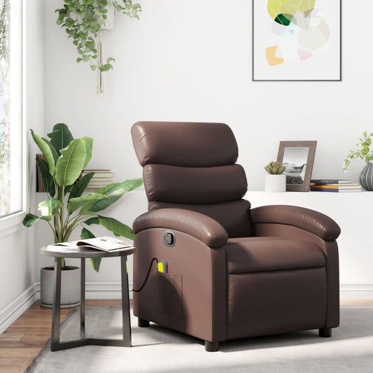 Massagesessel Braun Kunstleder - Pazzar.ch
