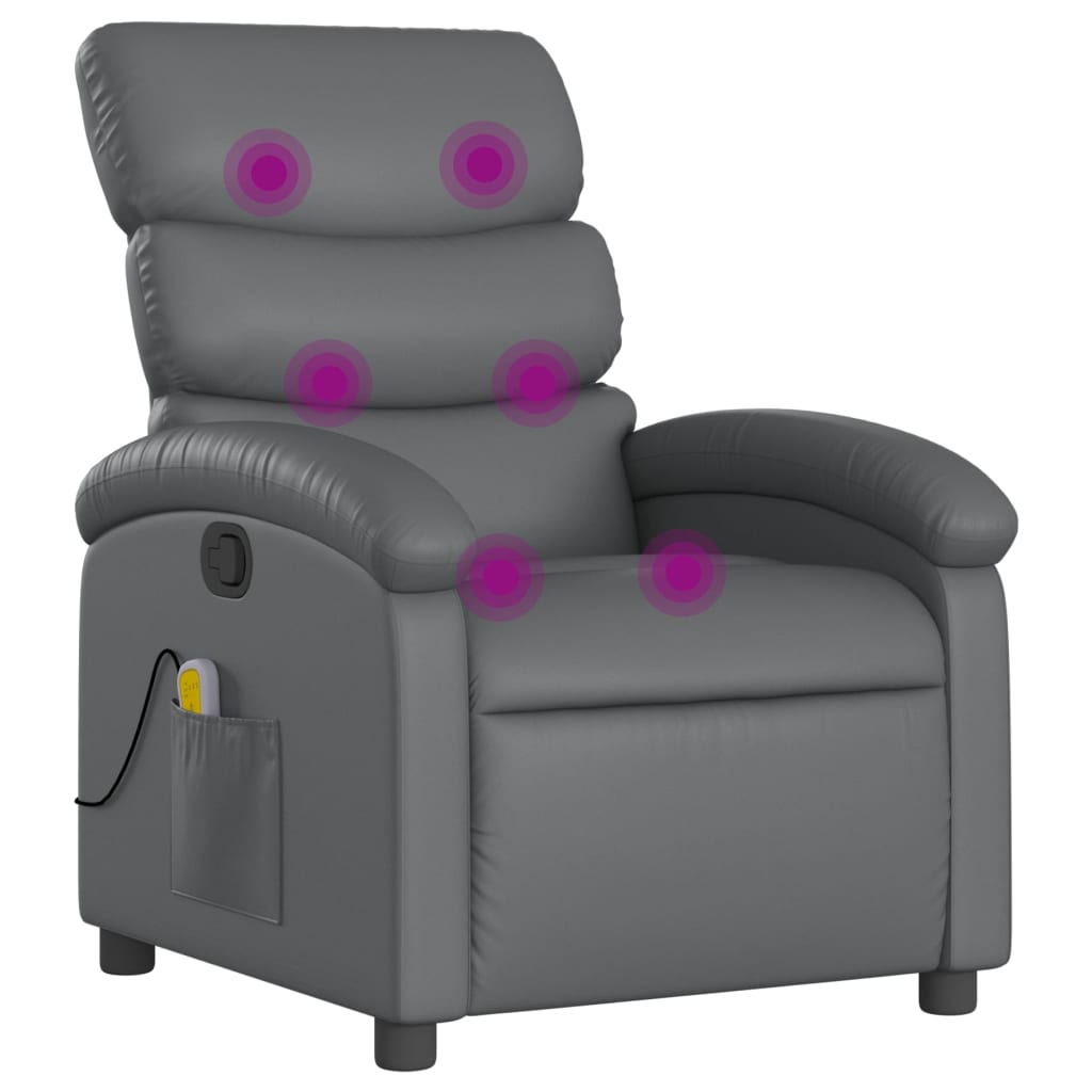 Massagesessel Grau Kunstleder - Pazzar.ch