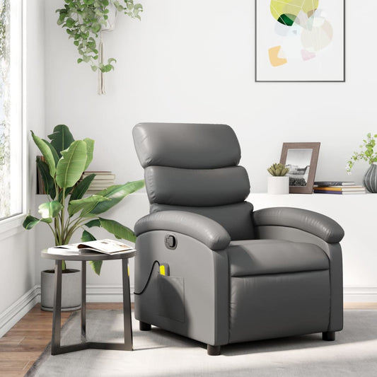 Massagesessel Grau Kunstleder - Pazzar.ch