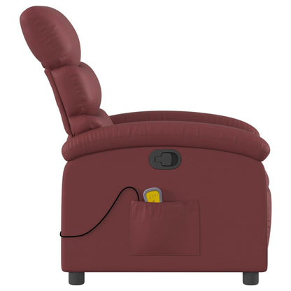 Massagesessel Weinrot Kunstleder - Pazzar.ch