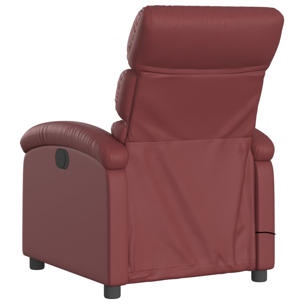 Massagesessel Weinrot Kunstleder - Pazzar.ch