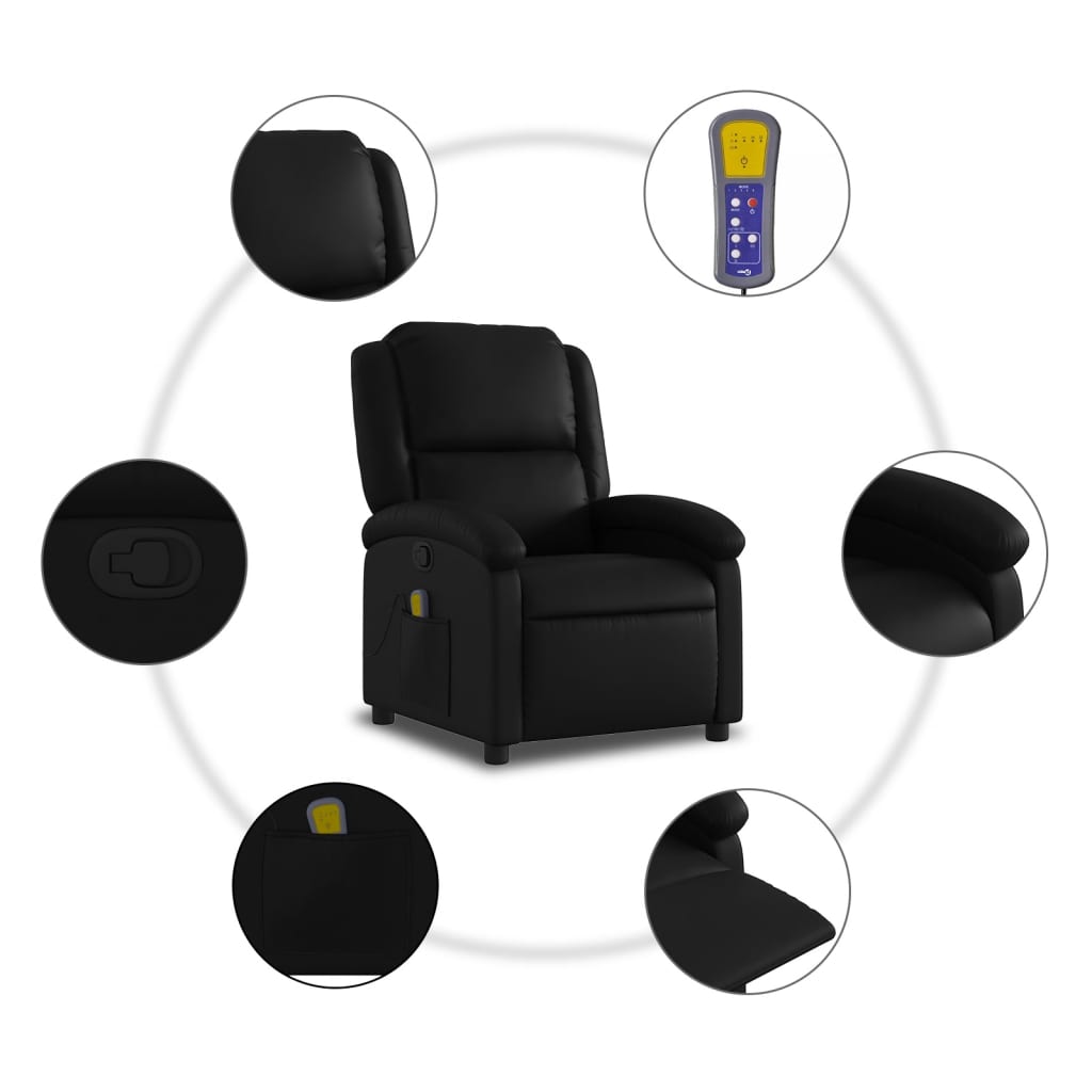 Massagesessel Schwarz Kunstleder - Pazzar.ch