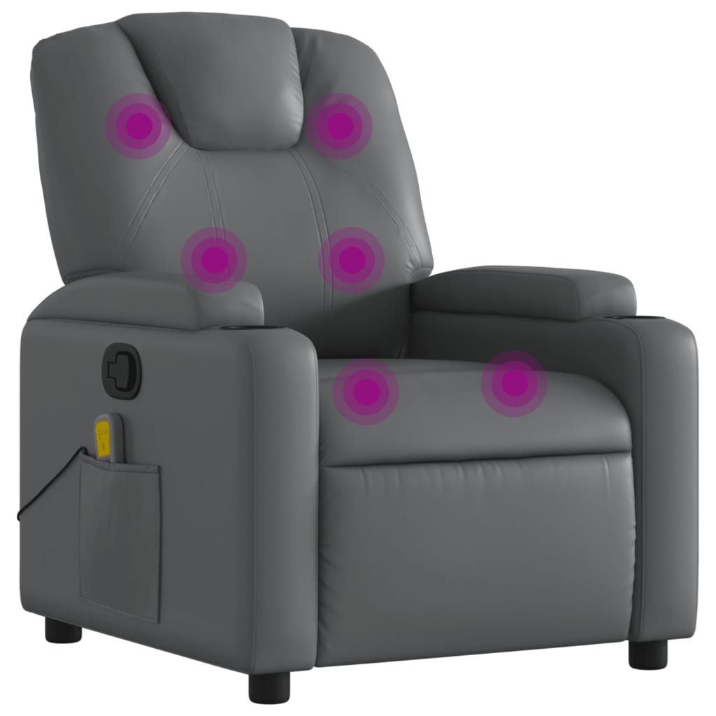 Massagesessel Grau Kunstleder - Pazzar.ch