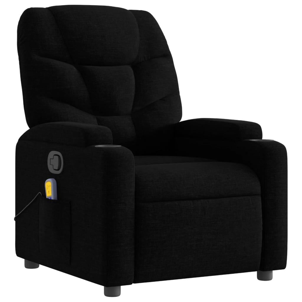 Massagesessel Schwarz Stoff - Pazzar.ch