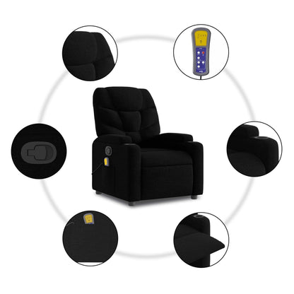 Massagesessel Schwarz Stoff - Pazzar.ch