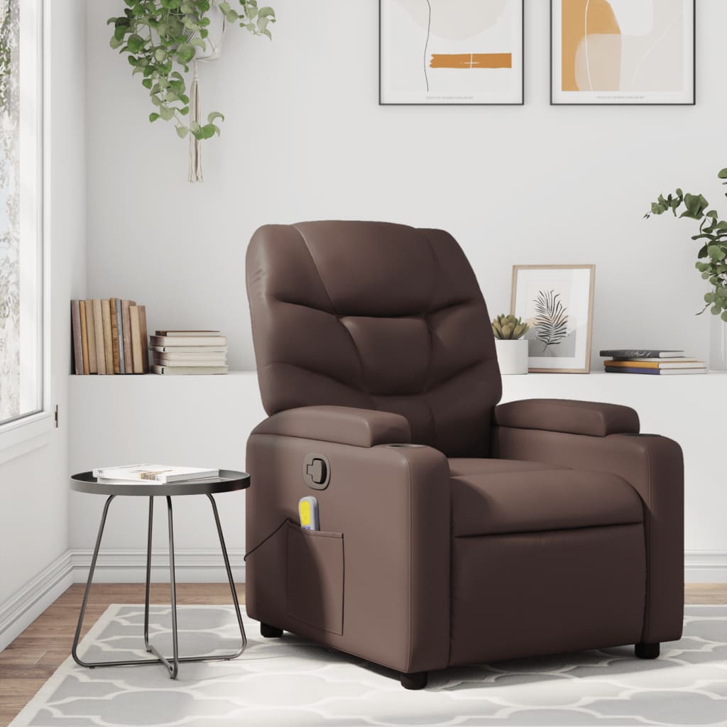 Massagesessel Braun Kunstleder - Pazzar.ch