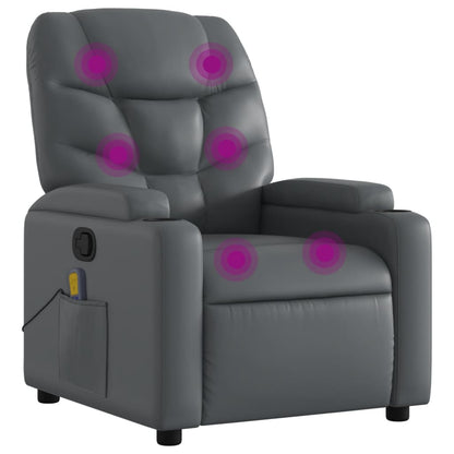 Massagesessel Grau Kunstleder - Pazzar.ch
