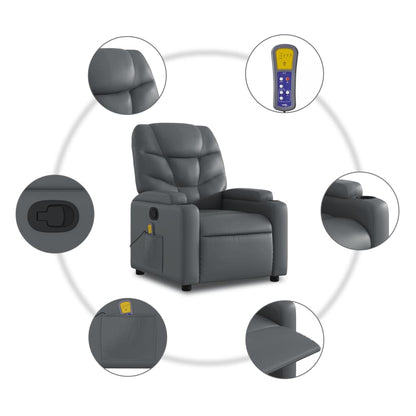 Massagesessel Grau Kunstleder - Pazzar.ch