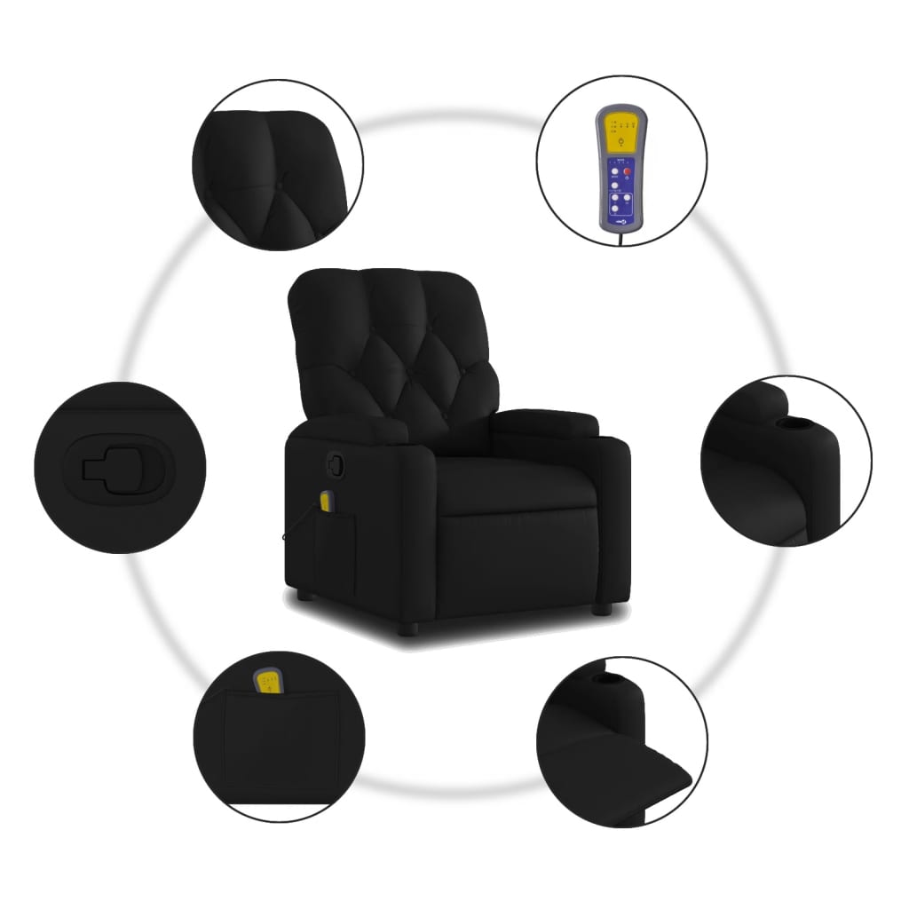 Massagesessel Schwarz Kunstleder - Pazzar.ch