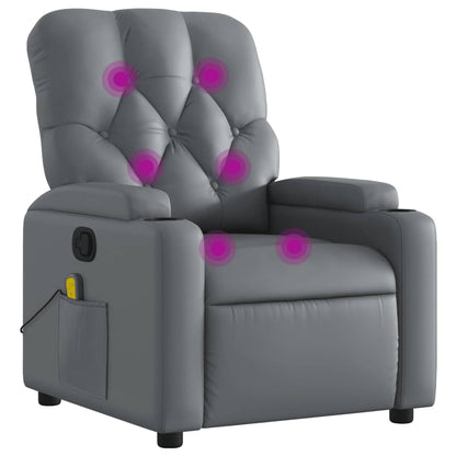Massagesessel Grau Kunstleder - Pazzar.ch