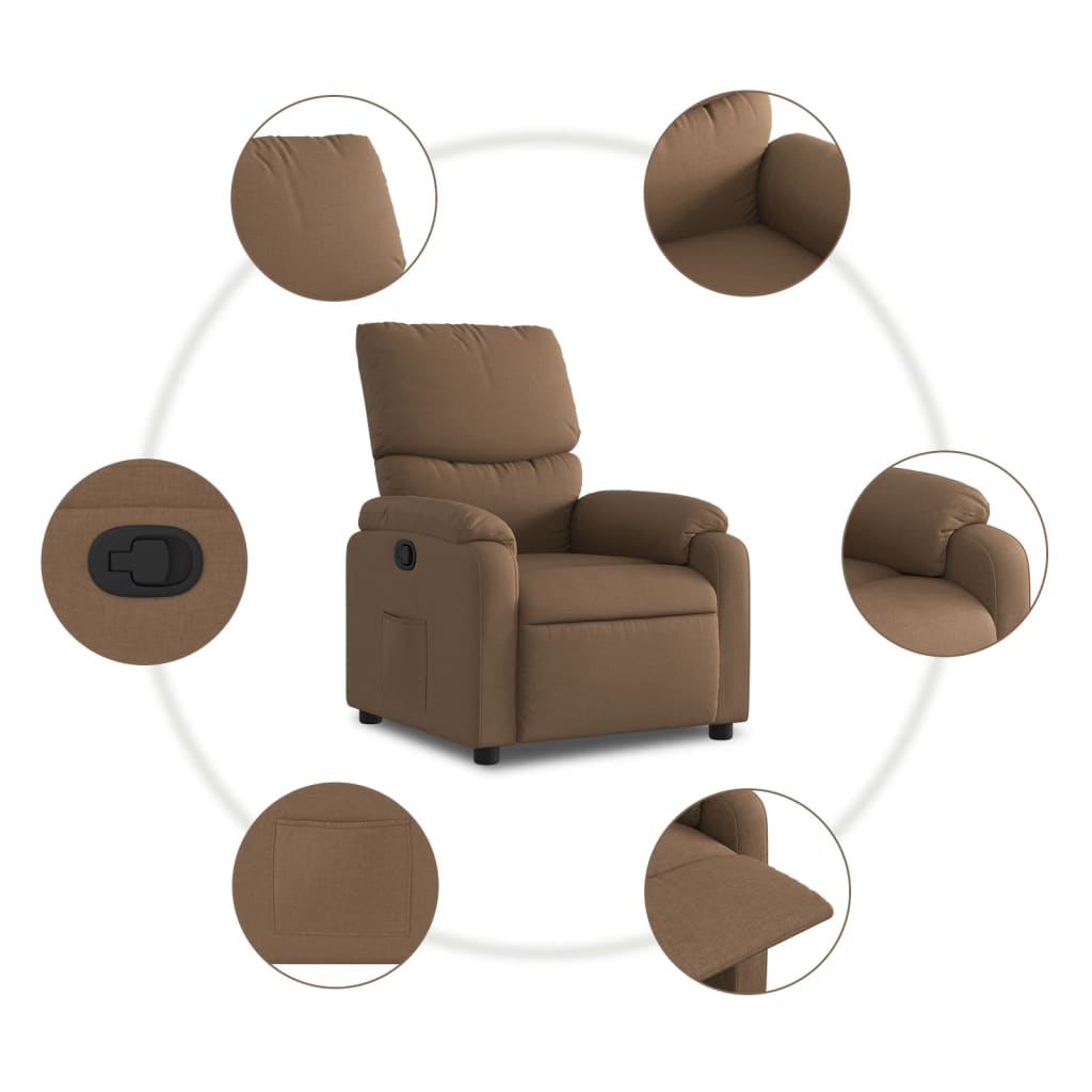 Relaxsessel Braun Stoff - Pazzar.ch