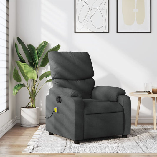 Massagesessel Dunkelgrau Stoff - Pazzar.ch