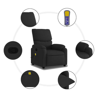 Massagesessel Schwarz Stoff - Pazzar.ch