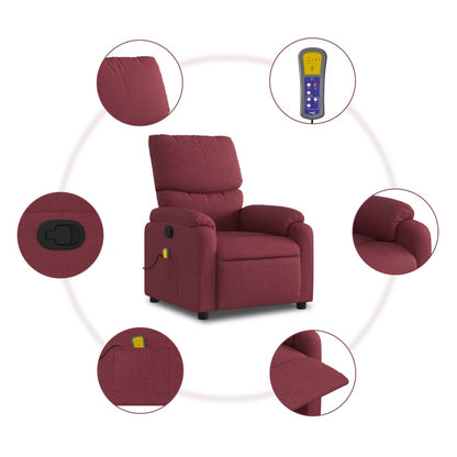 Massagesessel Weinrot Stoff - Pazzar.ch