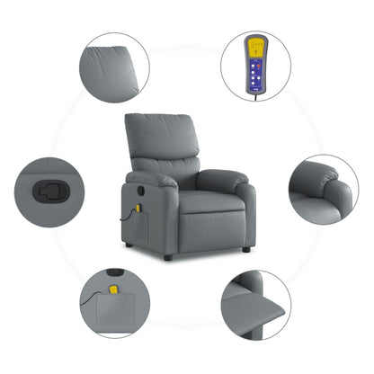 Massagesessel Grau Kunstleder - Pazzar.ch