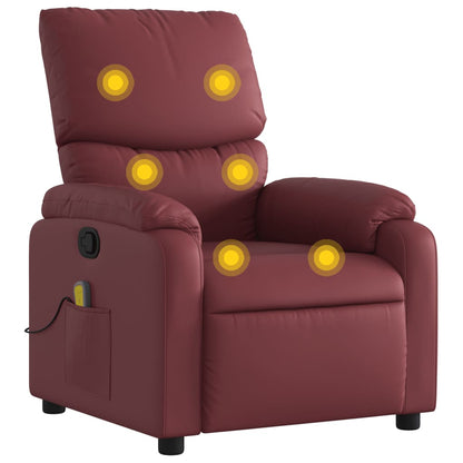 Massagesessel Weinrot Kunstleder - Pazzar.ch