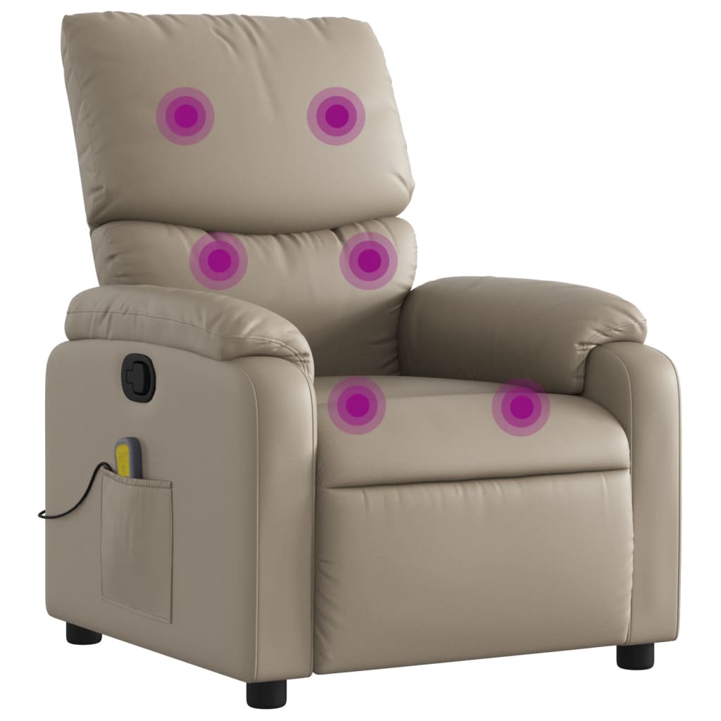 Massagesessel Cappuccino-Braun Kunstleder - Pazzar.ch