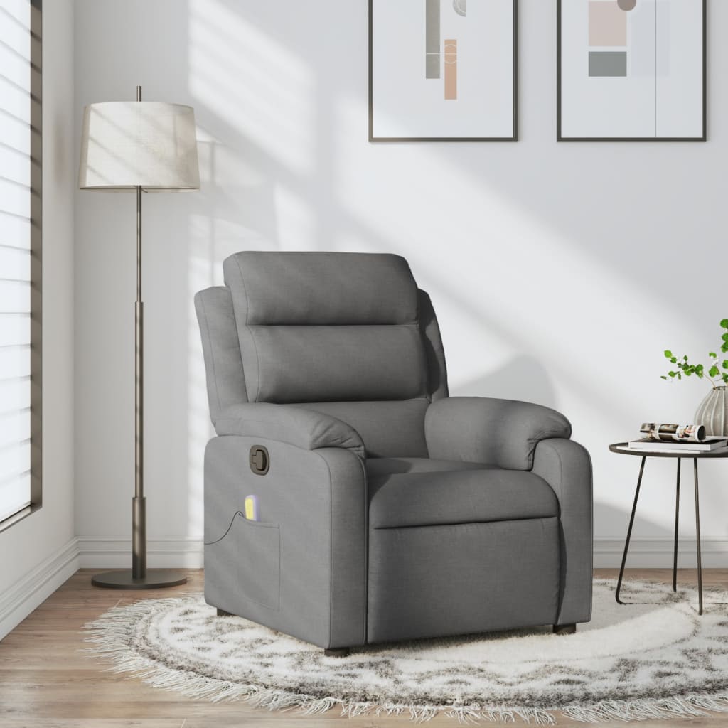 Massagesessel Dunkelgrau Stoff - Pazzar.ch
