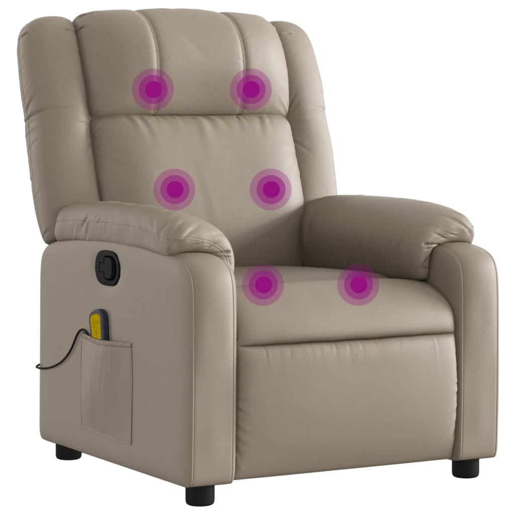 Massagesessel Cappuccino-Braun Kunstleder - Pazzar.ch