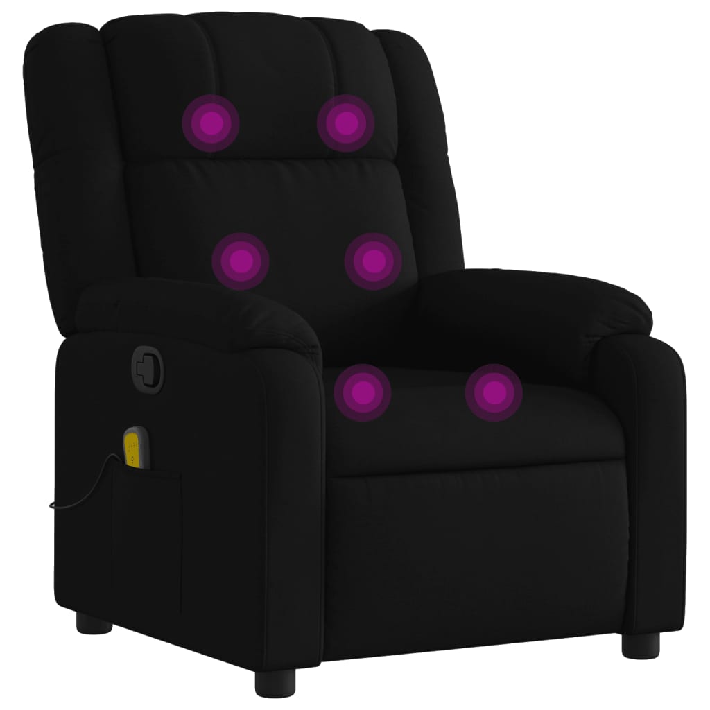 Massagesessel Schwarz Stoff - Pazzar.ch