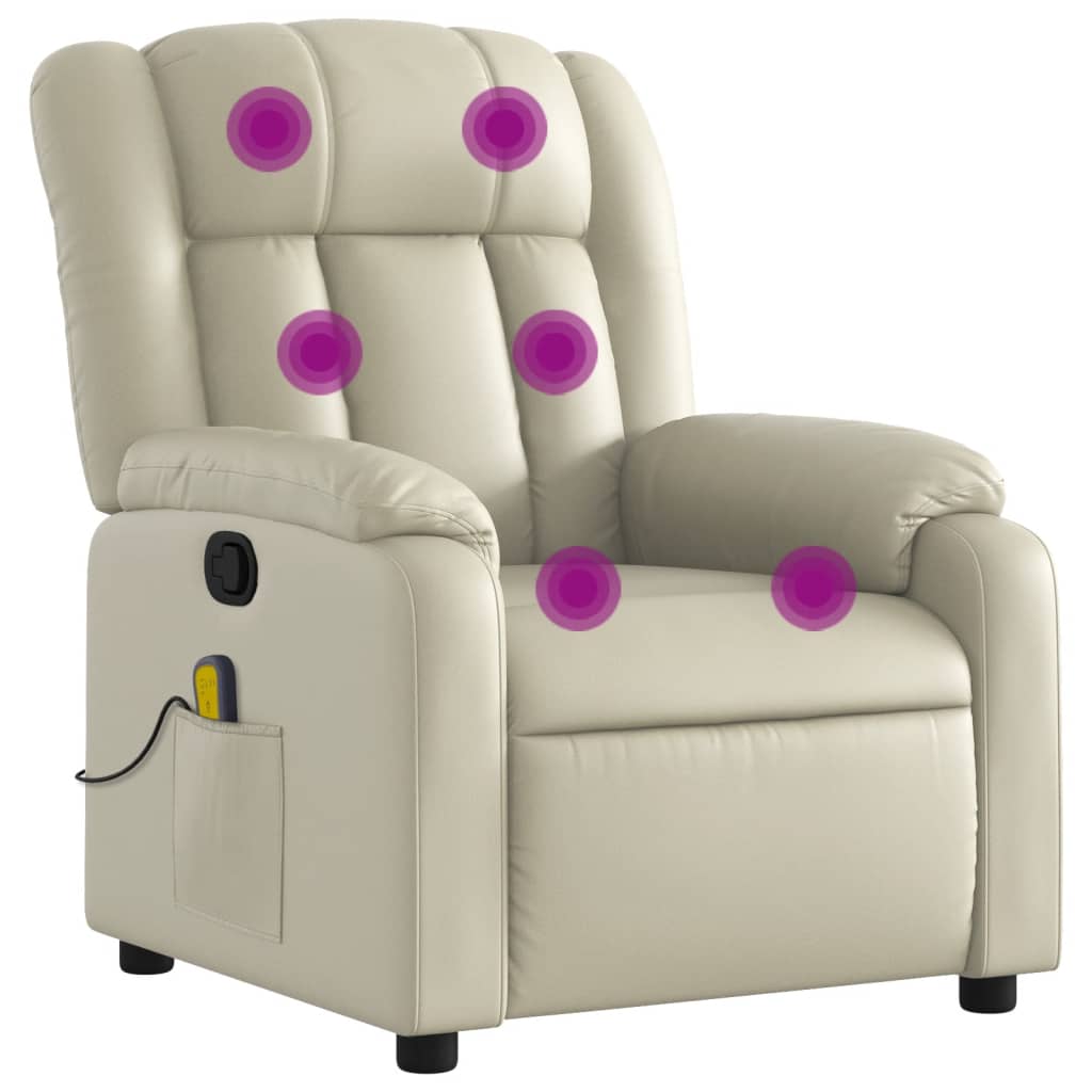 Massagesessel Creme Kunstleder - Pazzar.ch