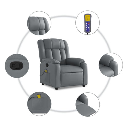 Massagesessel Grau Kunstleder - Pazzar.ch