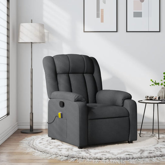 Massagesessel Dunkelgrau Stoff - Pazzar.ch