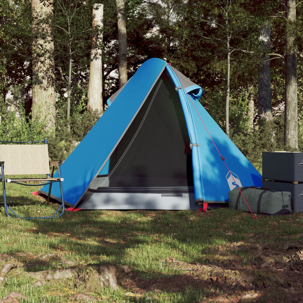 Campingzelt 2 Personen Blau 267x154x117 cm 185T Taft - Pazzar.ch