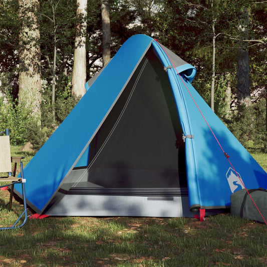Campingzelt 2 Personen Blau 267x154x117 cm 185T Taft - Pazzar.ch