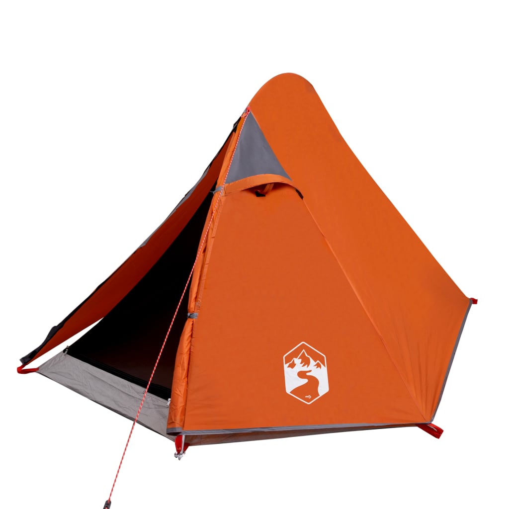 Campingzelt 2 Personen Grau & Orange 267x154x117 cm 185T Taft - Pazzar.ch