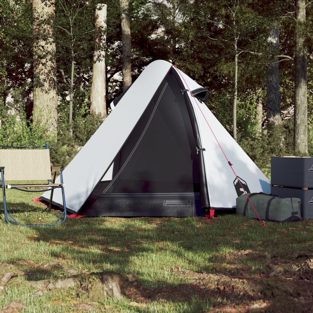 Campingzelt 2 Personen Weiß 267x154x117 cm 185T Taft - Pazzar.ch