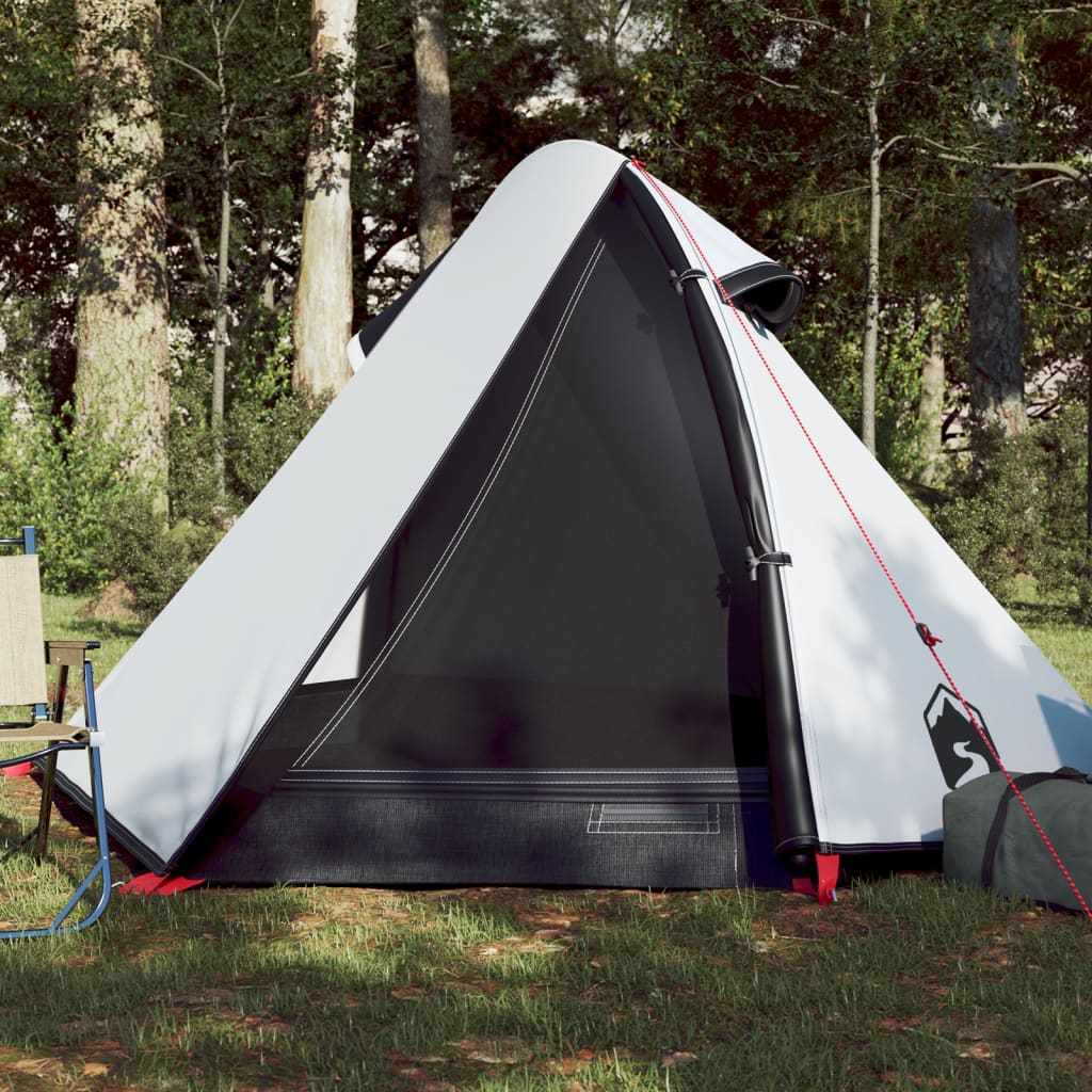 Campingzelt 2 Personen Weiß 267x154x117 cm 185T Taft - Pazzar.ch