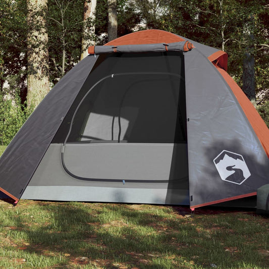 Campingzelt 2 Personen Grau & Orange 224x248x118 cm 185T Taft - Pazzar.ch