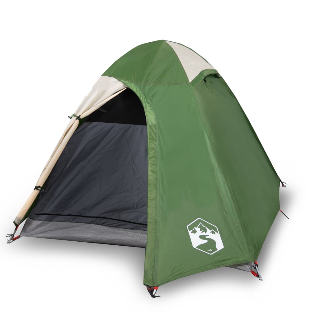 Campingzelt 2 Personen Grün 254x135x112 cm 185T Taft - Pazzar.ch