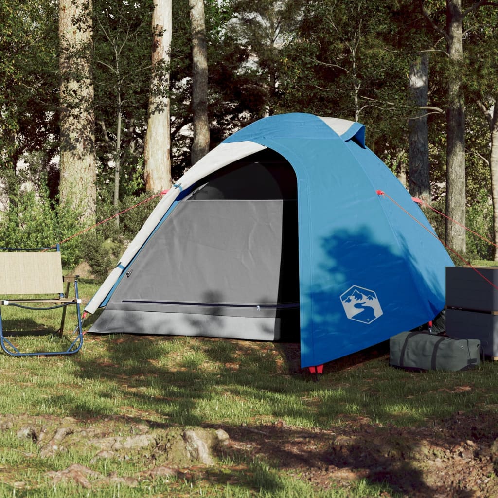 Campingzelt 2 Personen Blau 264x210x125 cm 185T Taft - Pazzar.ch