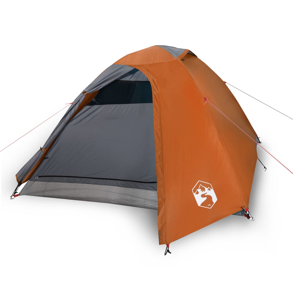 Campingzelt 2 Personen Grau & Orange 264x210x125 cm 185T Taft - Pazzar.ch