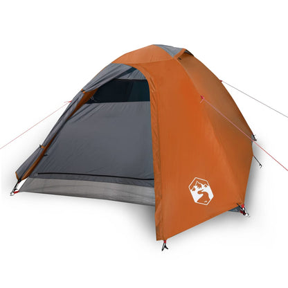 Campingzelt 2 Personen Grau & Orange 264x210x125 cm 185T Taft - Pazzar.ch