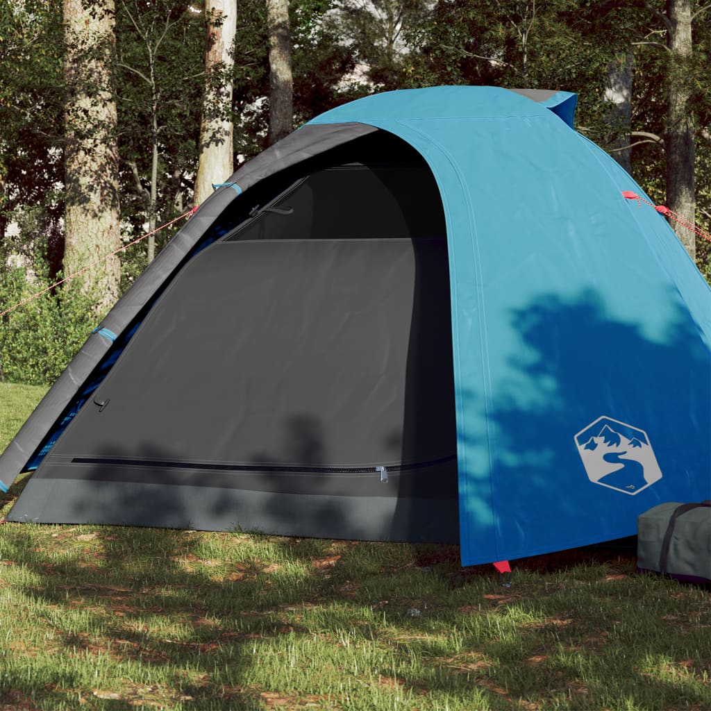 Campingzelt 4 Personen Blau 267x272x145 cm 185T Taft - Pazzar.ch