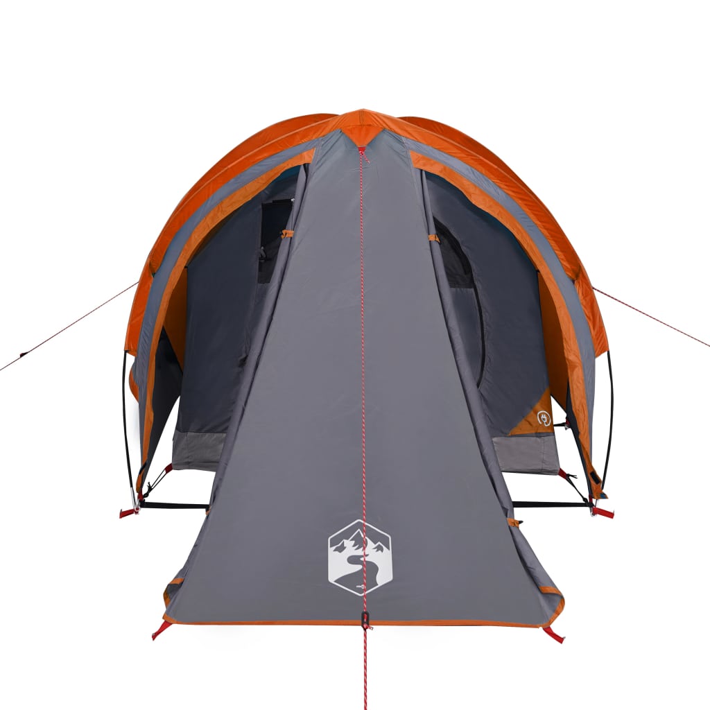 Campingzelt 2 Personen Grau & Orange 320x140x120 cm 185T Taft - Pazzar.ch