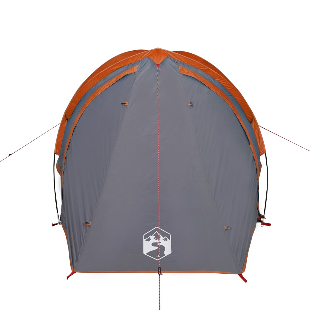 Campingzelt 2 Personen Grau & Orange 320x140x120 cm 185T Taft - Pazzar.ch
