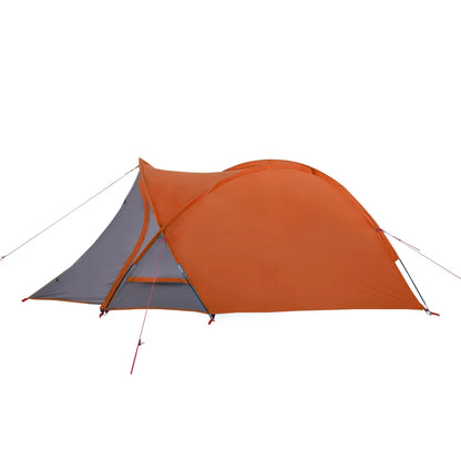 Campingzelt 2 Personen Grau & Orange 320x140x120 cm 185T Taft - Pazzar.ch