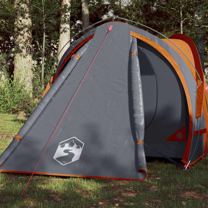 Campingzelt 2 Personen Grau & Orange 320x140x120 cm 185T Taft - Pazzar.ch